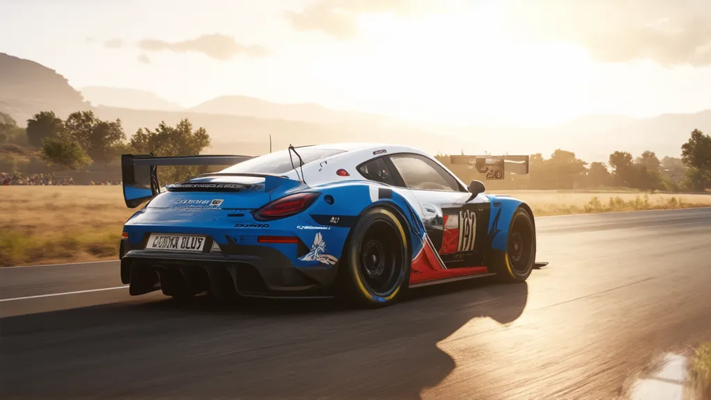 A stunning landscape view from Forza Horizon 5 featuring a race car on a Mexican road