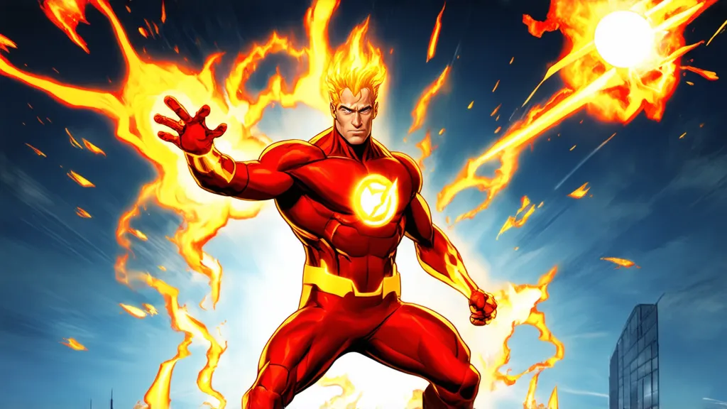 Johnny Storm, also known as Human Torch, unleashing fiery attacks in Marvel Rivals