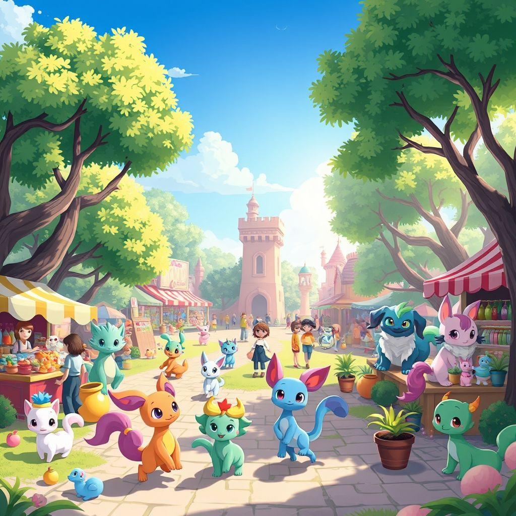 A vibrant scene featuring Neopets, colorful virtual pets, and their interactive world.